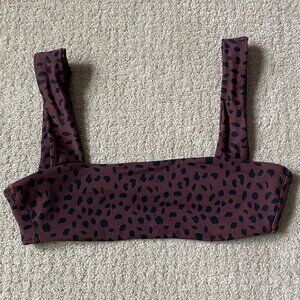 LA Hearts Purple Leopard Print Bikini Top